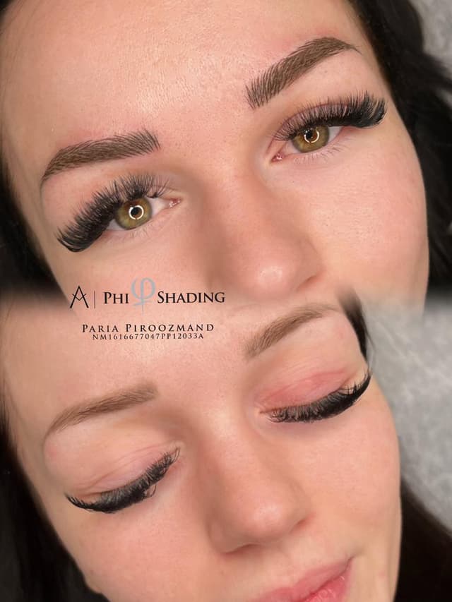 Microblading eyebrow close-up